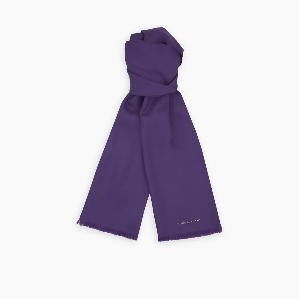 Plain Purple Silk Scarf