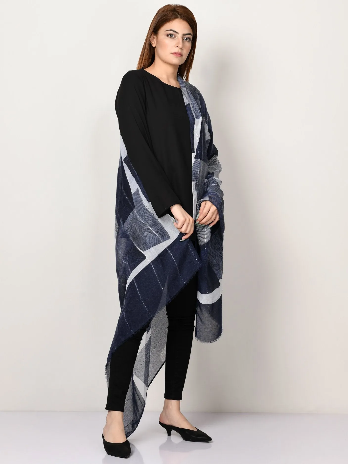 Printed Sequin Scarf