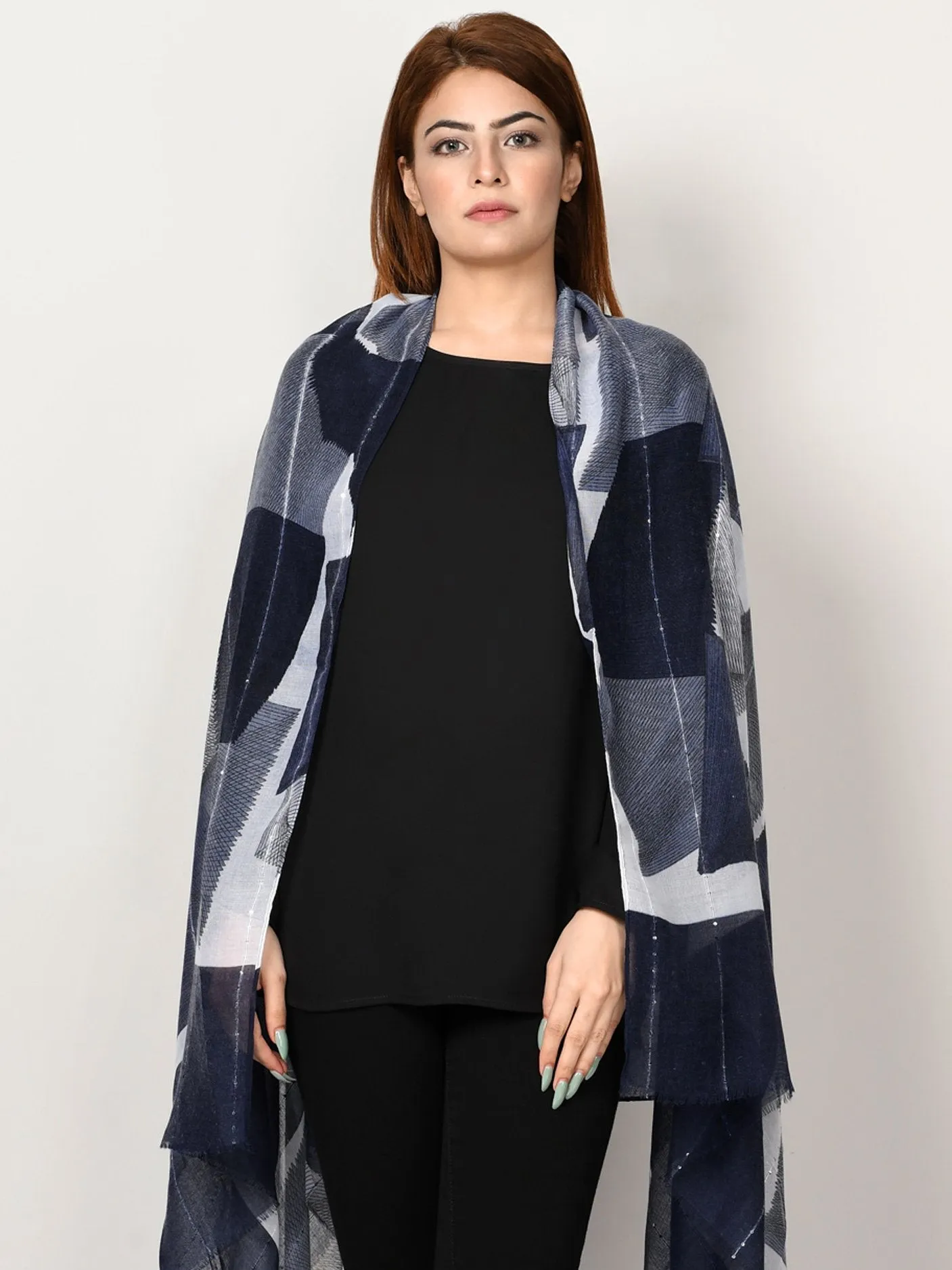 Printed Sequin Scarf