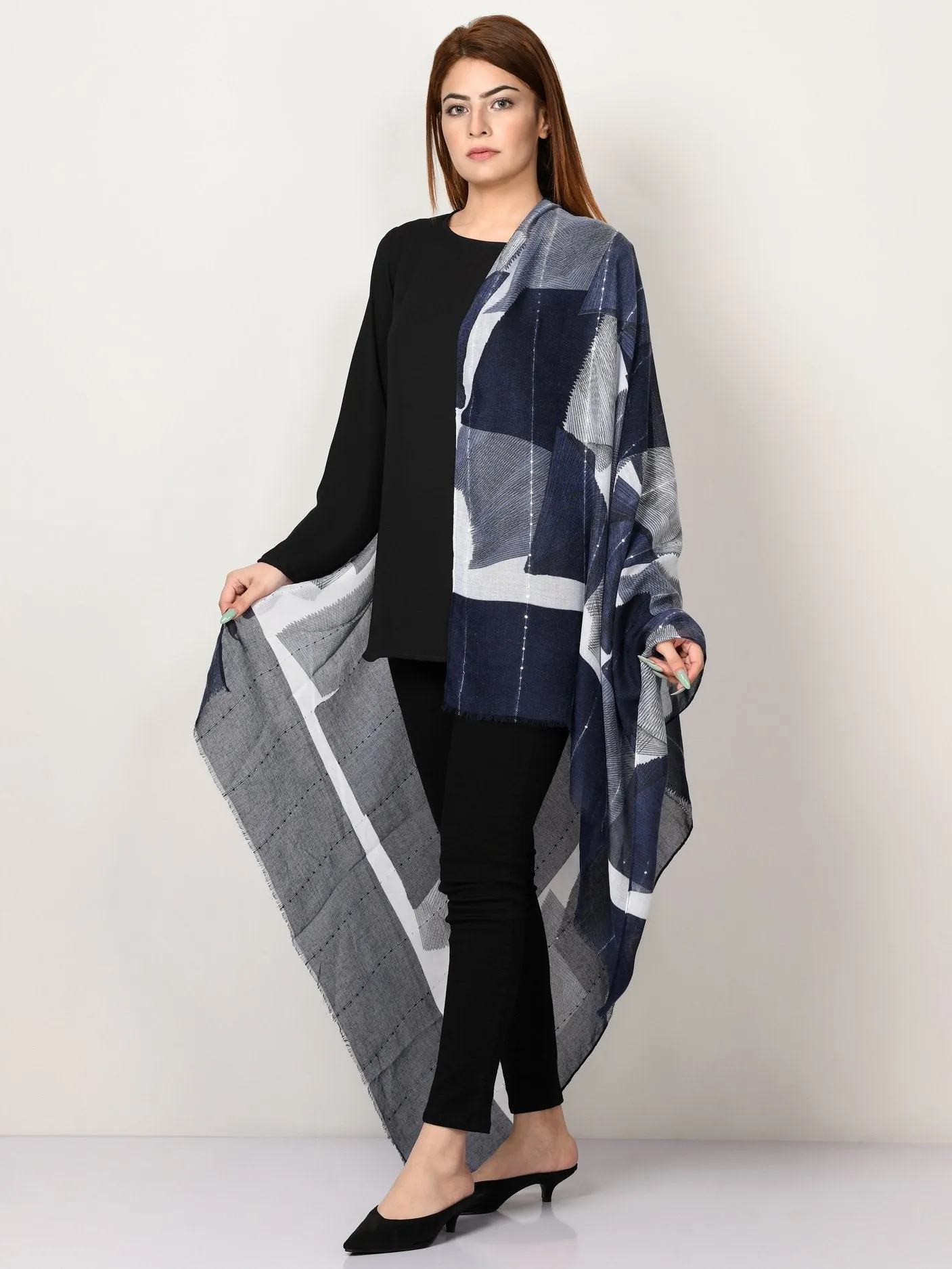 Printed Sequin Scarf
