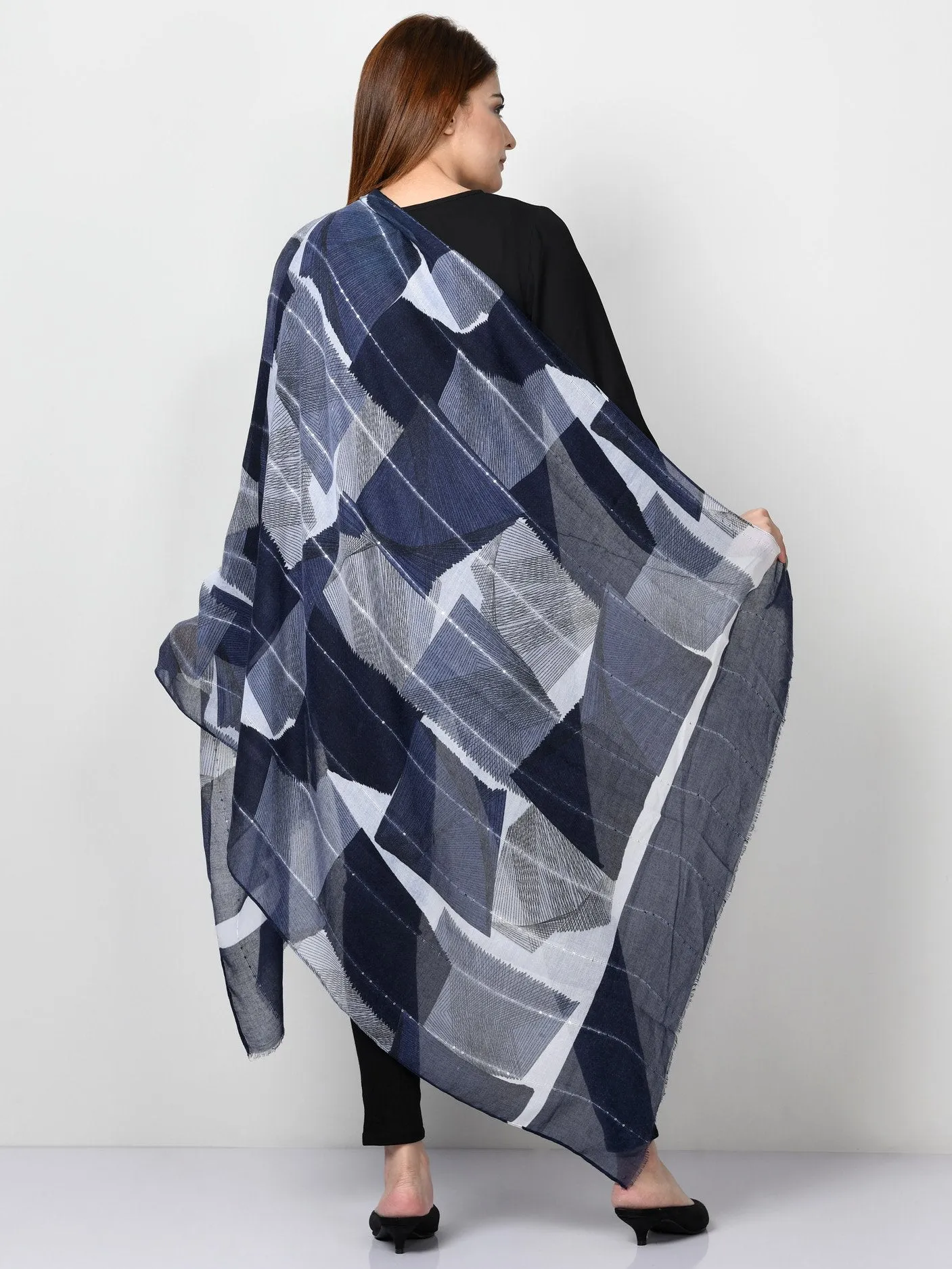 Printed Sequin Scarf
