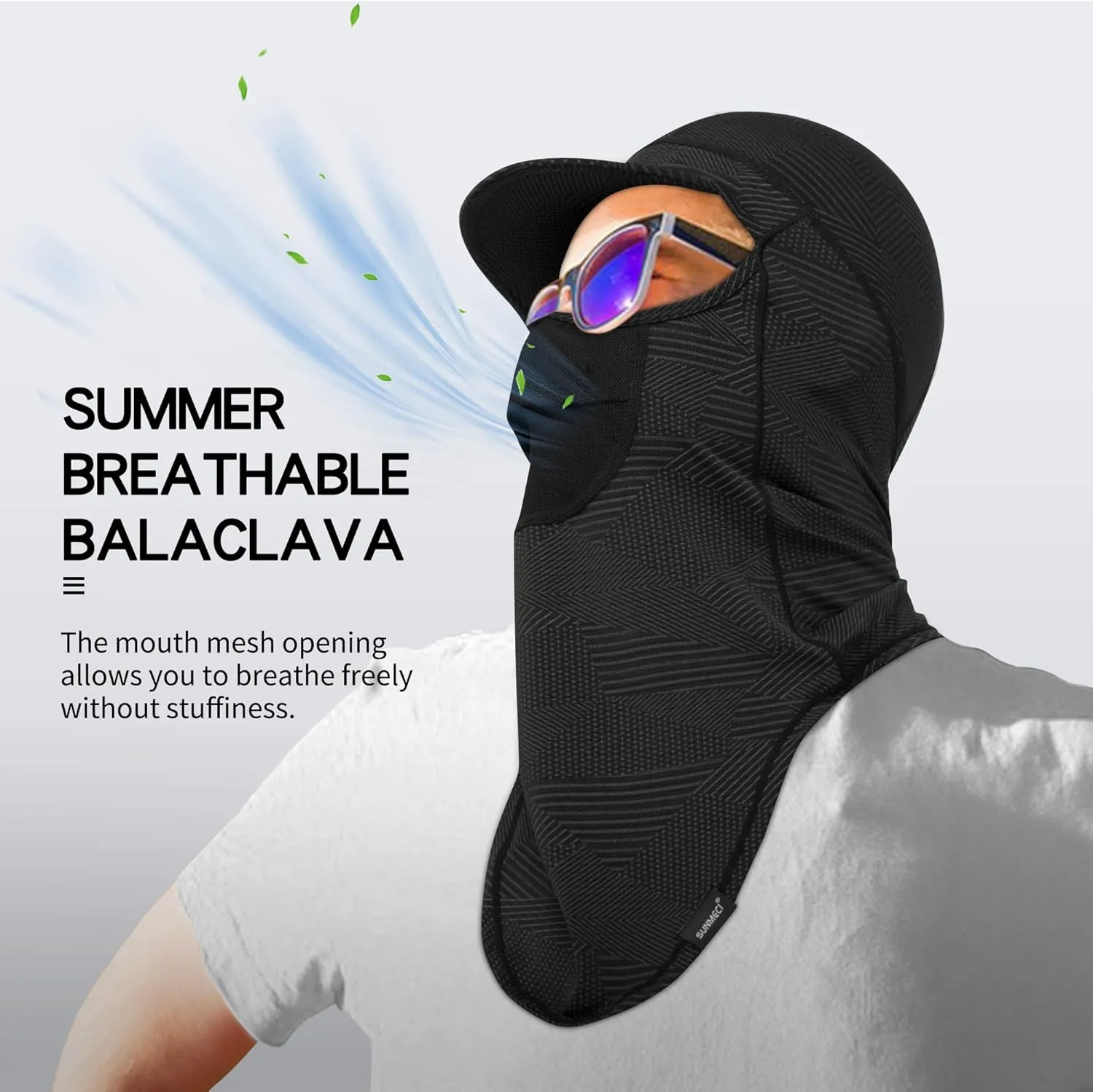 SUNMECI Balaclava Sun Protection Breathable Brim Full Face Mask Cooling Fishing Boating Cycling Sun Mask for Men Women