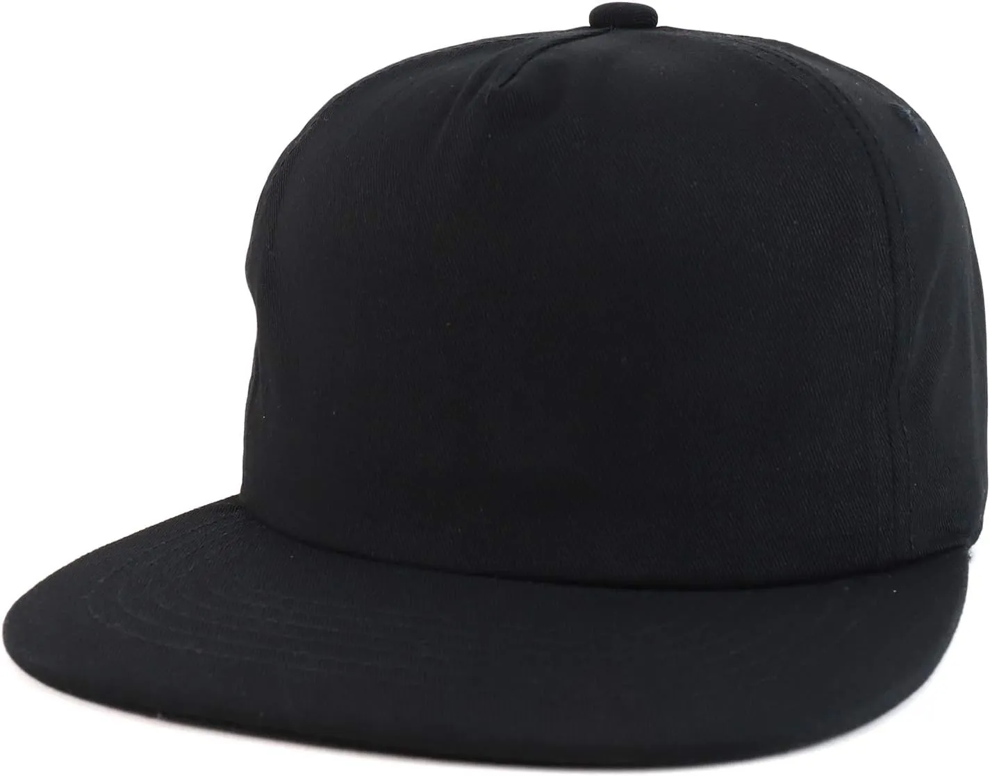 Trendy Apparel Shop Plain Unstructured 5 Panel Flat Bill Snapback Baseball Cap