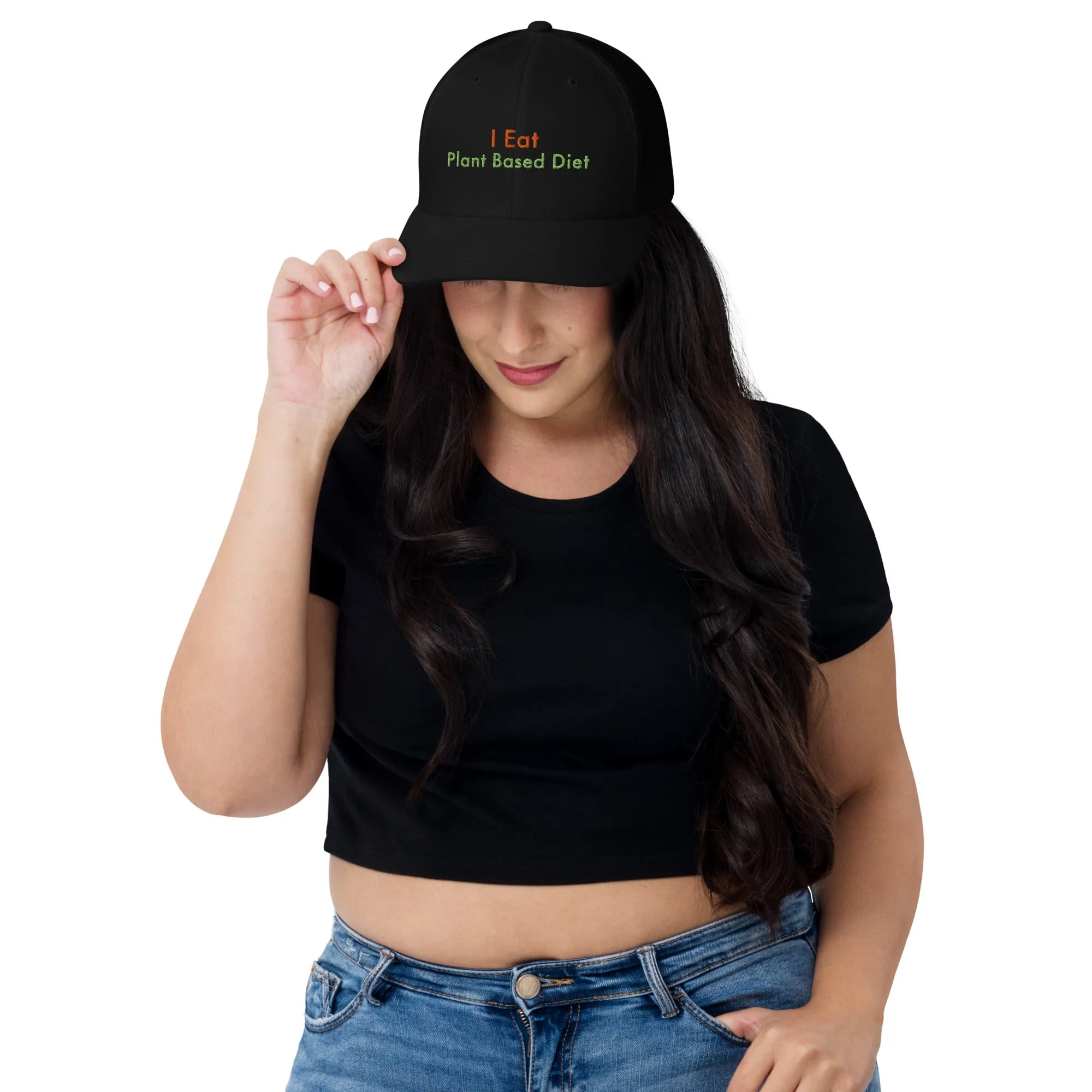 Trucker Cap Women (I Eat Plant Based Diet Trucker Cap - Model 0017)