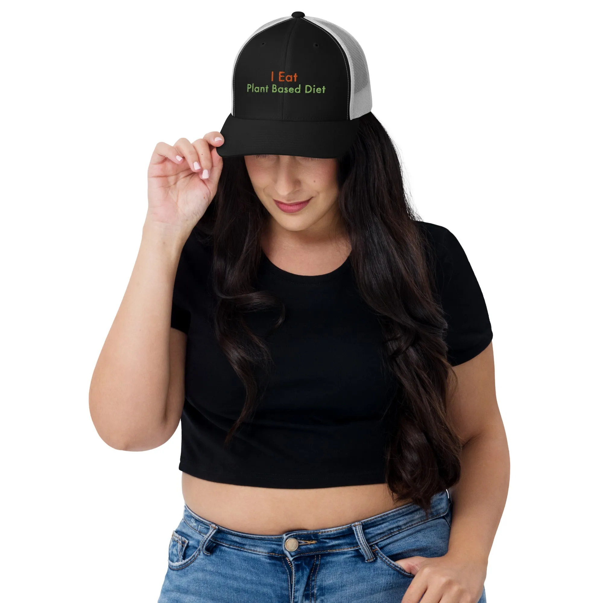 Trucker Cap Women (I Eat Plant Based Diet Trucker Cap - Model 0017)