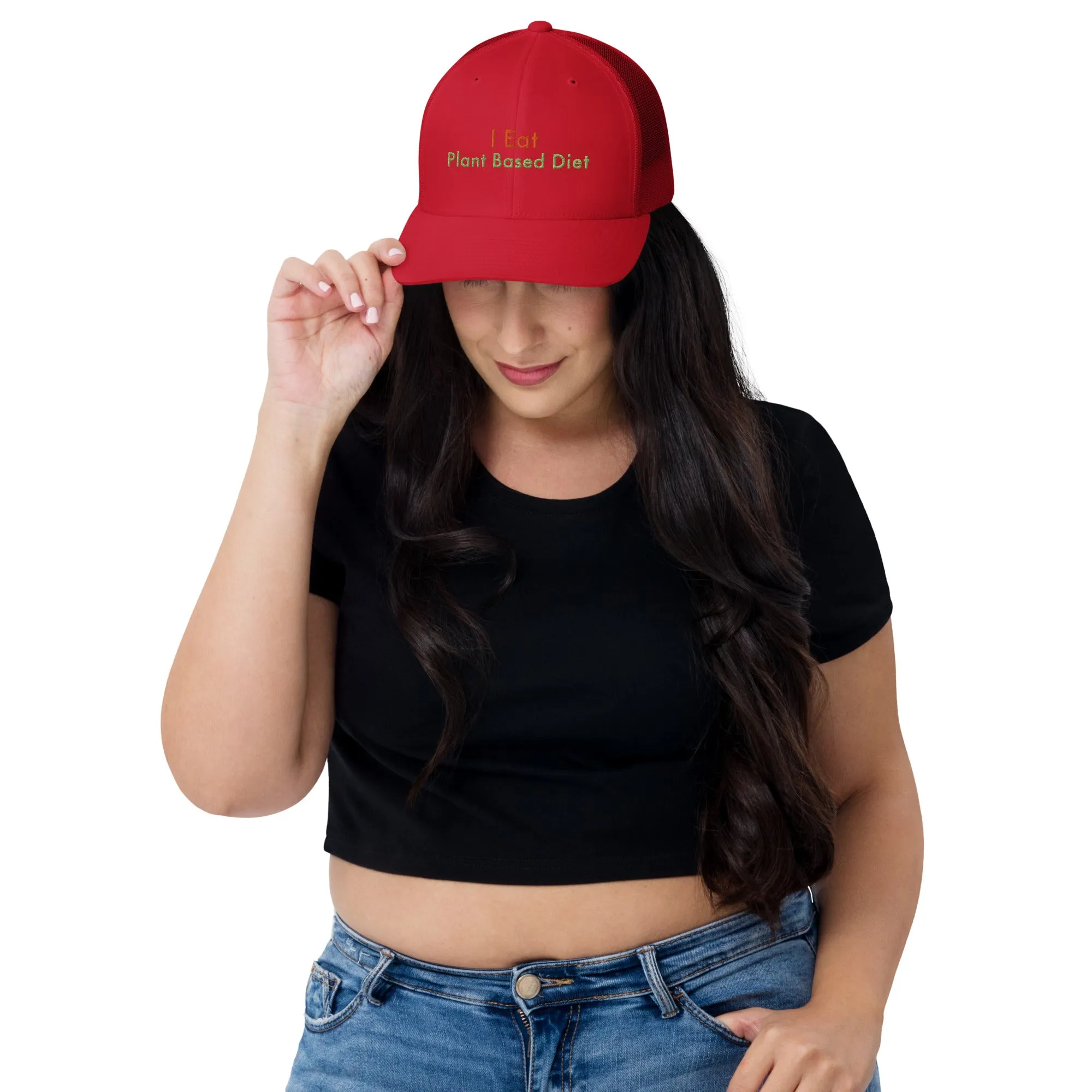 Trucker Cap Women (I Eat Plant Based Diet Trucker Cap - Model 0017)