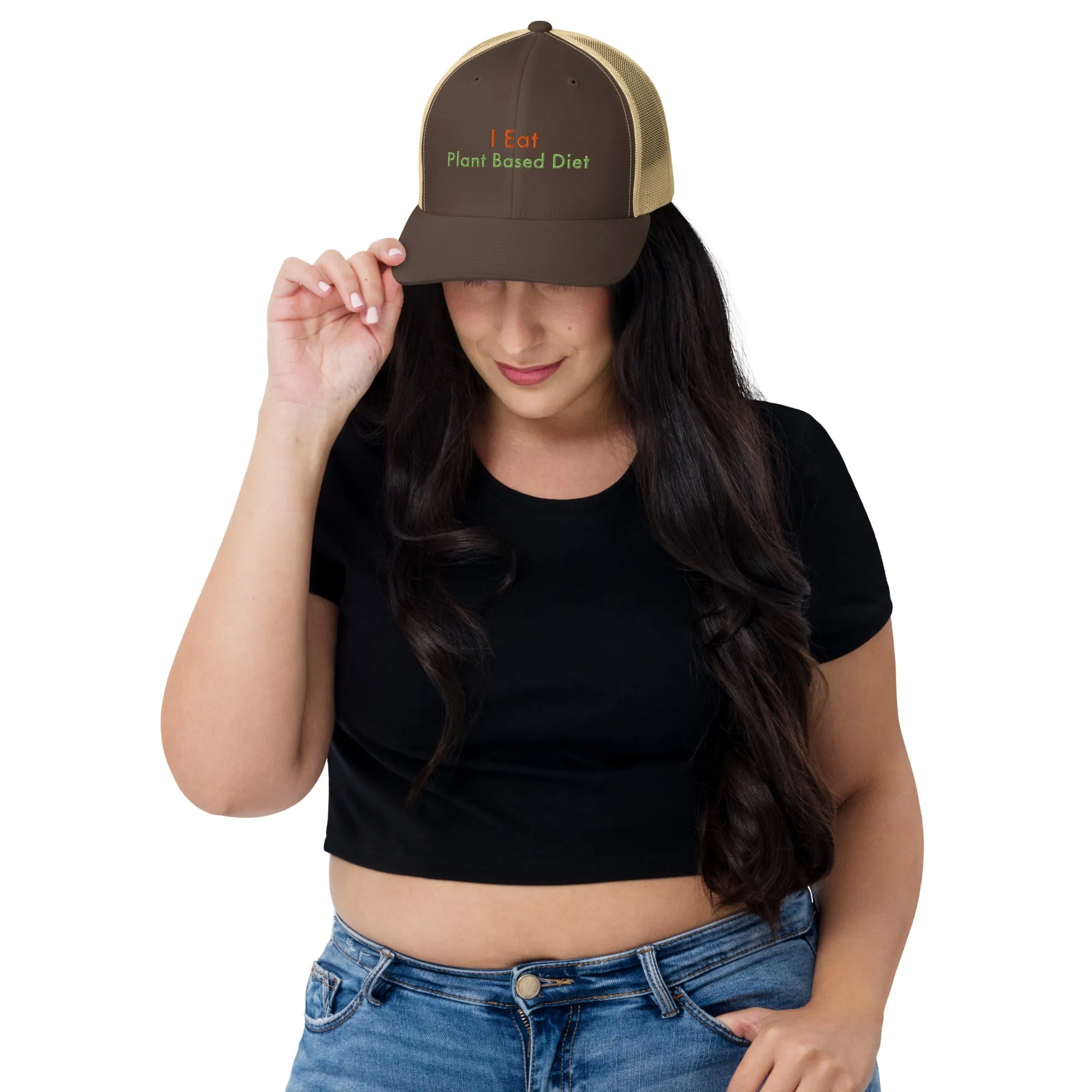 Trucker Cap Women (I Eat Plant Based Diet Trucker Cap - Model 0017)