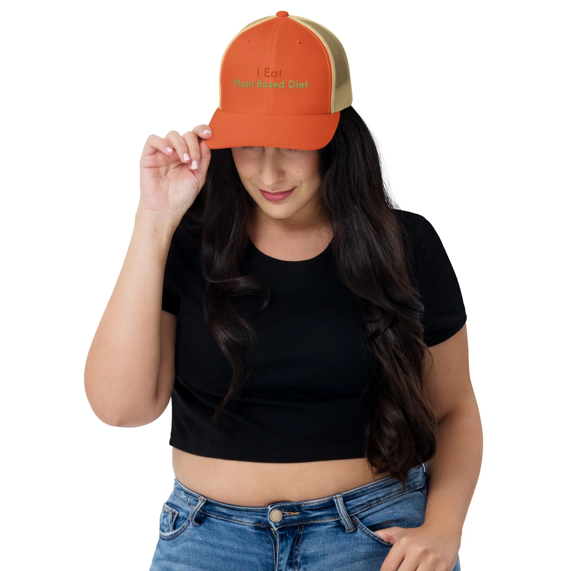 Trucker Cap Women (I Eat Plant Based Diet Trucker Cap - Model 0017)