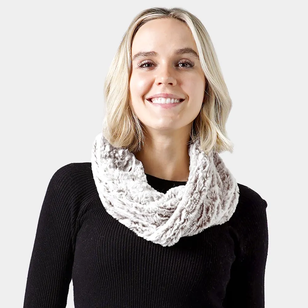 Two Tone Fuzzy Infinity Scarf