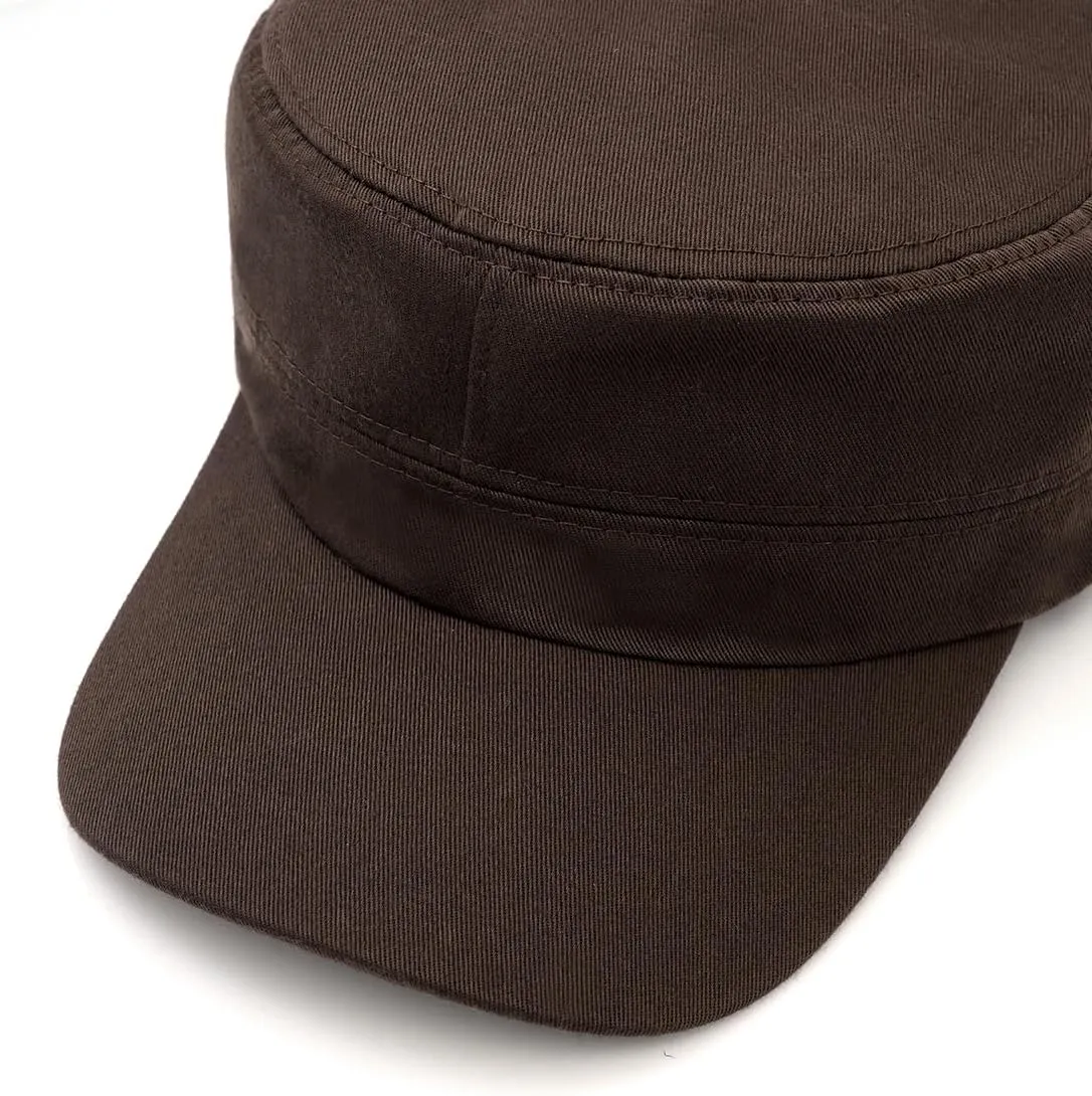Unisex Cadet Army Cap Flat Top Cap Twill Military Corps Hat for Women Men