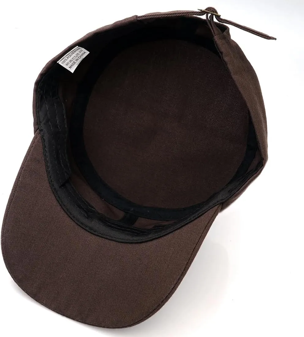 Unisex Cadet Army Cap Flat Top Cap Twill Military Corps Hat for Women Men