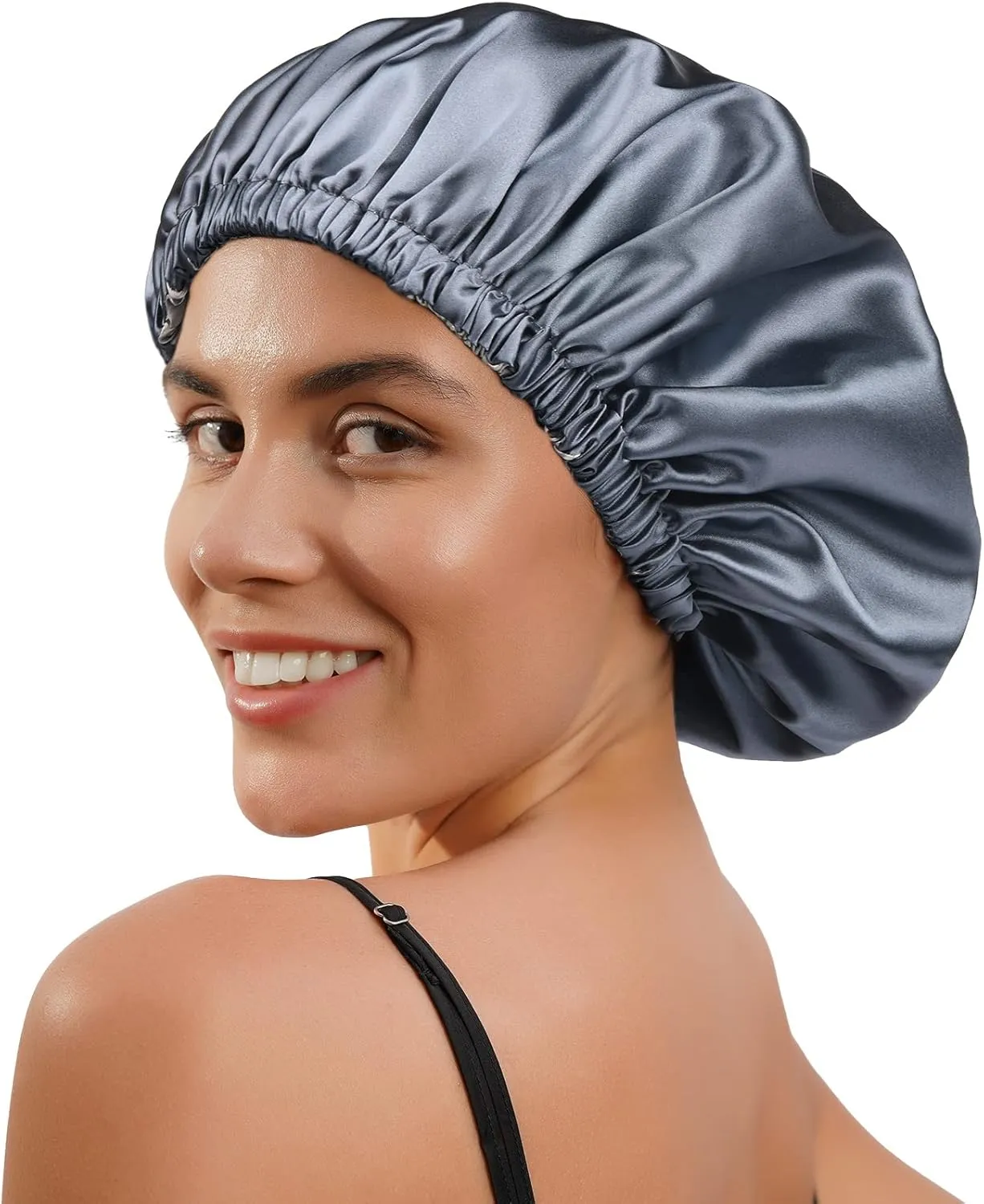 YANIBEST Silk Bonnet Satin Bonnet for Sleeping Women and Men, Adjustable Double Layer Hair Bonnet for Curly Braids Hair