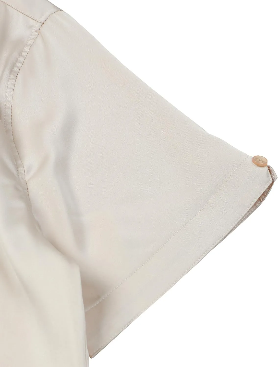 ZEROYAA Men's Hipster Shiny Silk Satin Shirt Regular Fit Short Sleeve Casual Button Down Dress Shirts for Summer Party